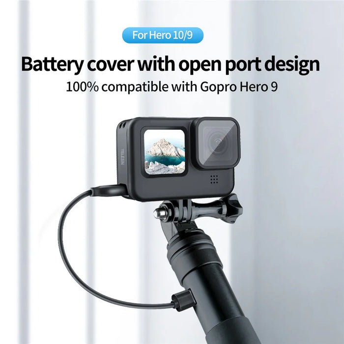 TELESIN GP-CLC-901 For GoPro Hero 9 / 10 / 11 Action Camera Battery Cover Charging Side Lid - 2