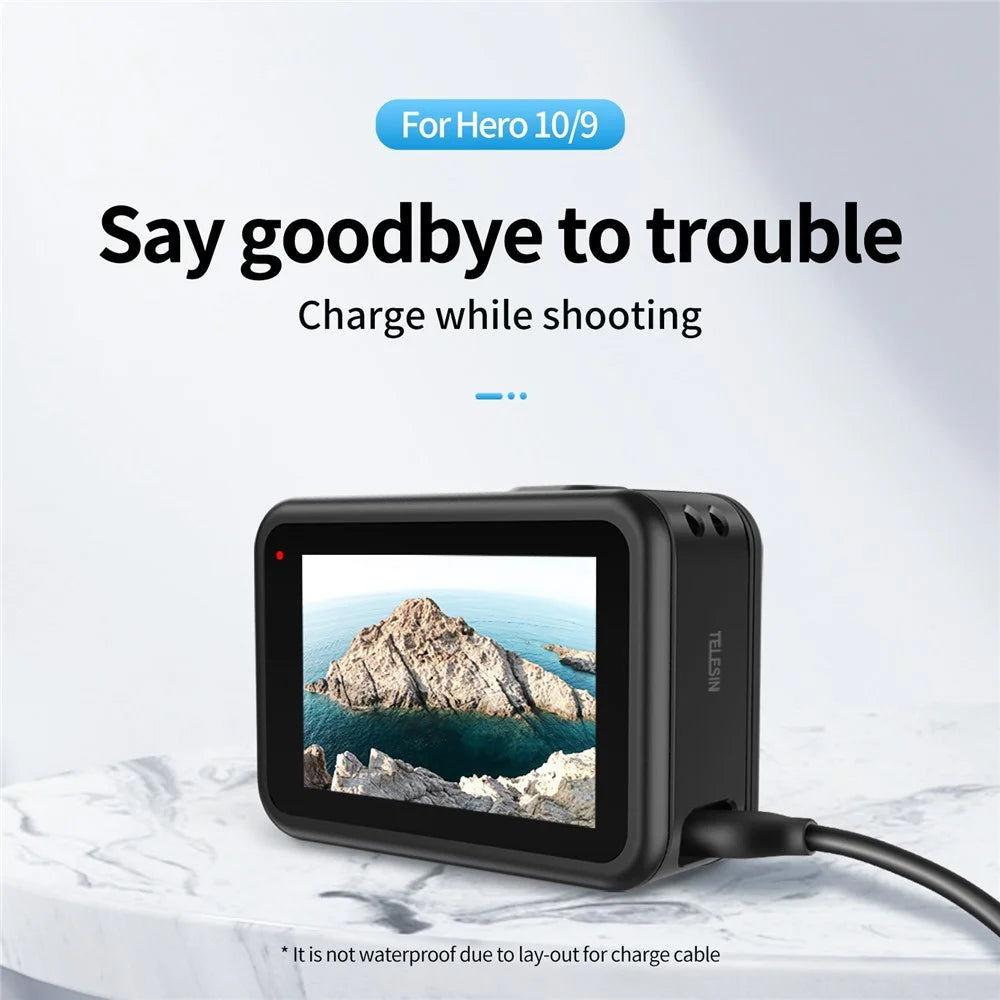 TELESIN GP-CLC-901 For GoPro Hero 9 / 10 / 11 Action Camera Battery Cover Charging Side Lid - 6