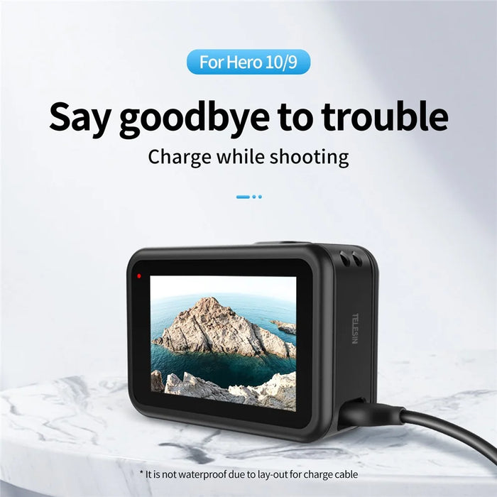 TELESIN GP-CLC-901 For GoPro Hero 9 / 10 / 11 Action Camera Battery Cover Charging Side Lid - 6