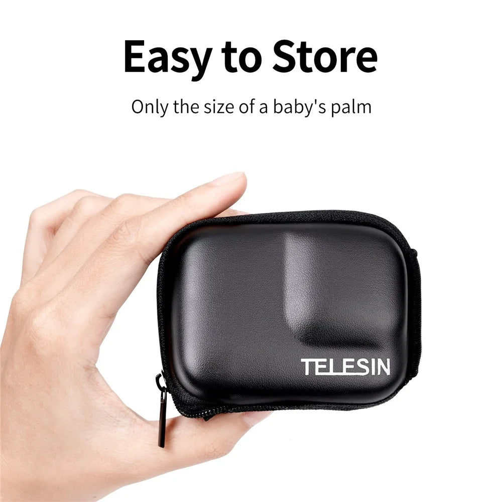 TELESIN GP-CPB-901 Storage Bag for GoPro Hero 9 / 10 / 11 Shockproof EVA+PU Leather Carrying Case Portable Box Camera Accessories Travel Kit - 3