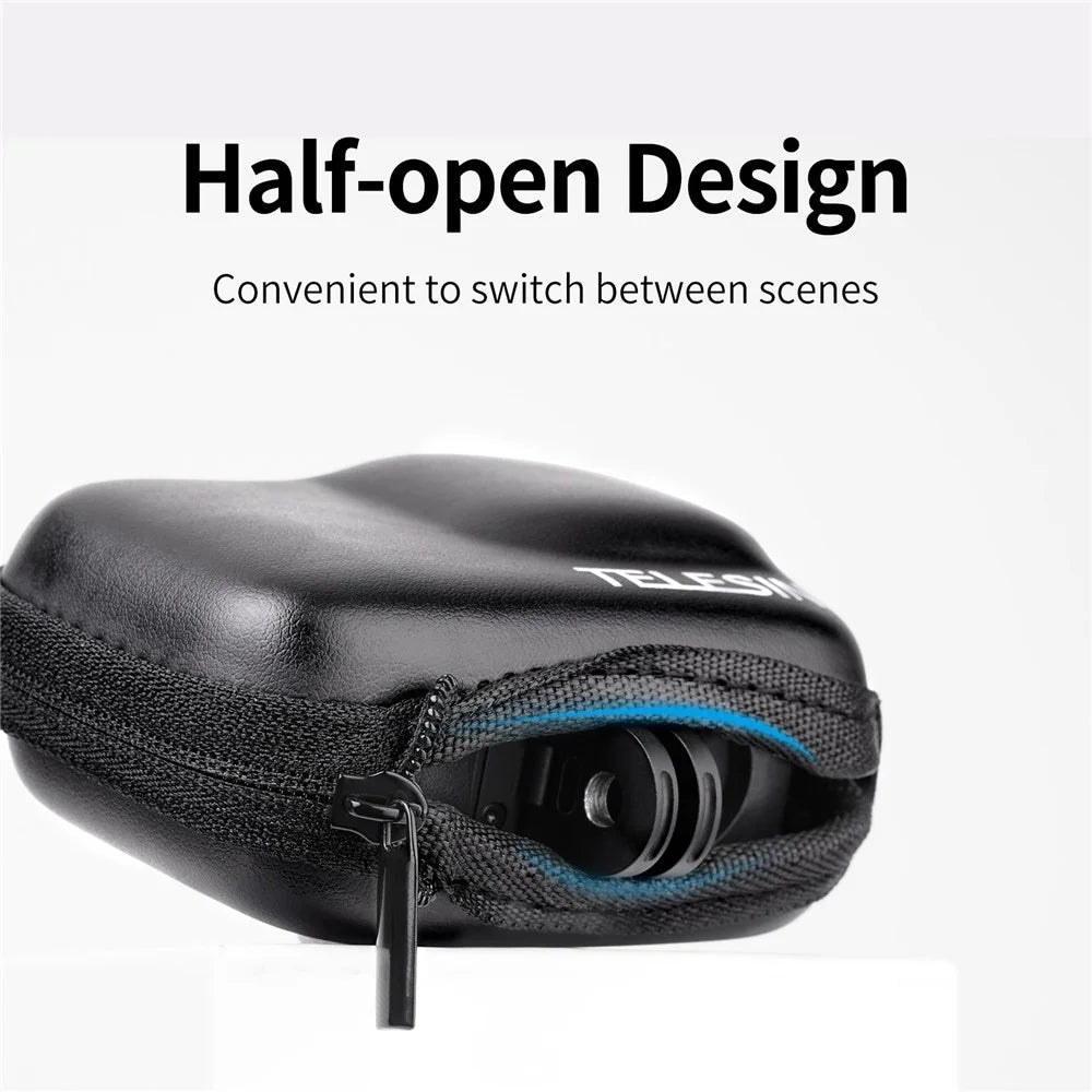 TELESIN GP-CPB-901 Storage Bag for GoPro Hero 9 / 10 / 11 Shockproof EVA+PU Leather Carrying Case Portable Box Camera Accessories Travel Kit - 4