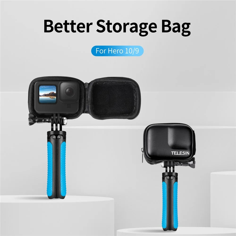 TELESIN GP-CPB-901 Storage Bag for GoPro Hero 9 / 10 / 11 Shockproof EVA+PU Leather Carrying Case Portable Box Camera Accessories Travel Kit - 5