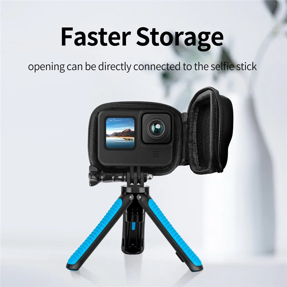 TELESIN GP-CPB-901 Storage Bag for GoPro Hero 9 / 10 / 11 Shockproof EVA+PU Leather Carrying Case Portable Box Camera Accessories Travel Kit - 6