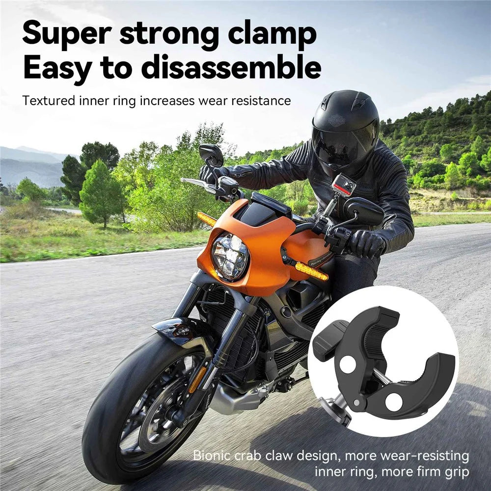 TELESIN GP-HBM-001 Motorcycle Bicycle Camera Holder Handlebar Mount Aluminum Alloy Action Camera Phone Bracket - 2