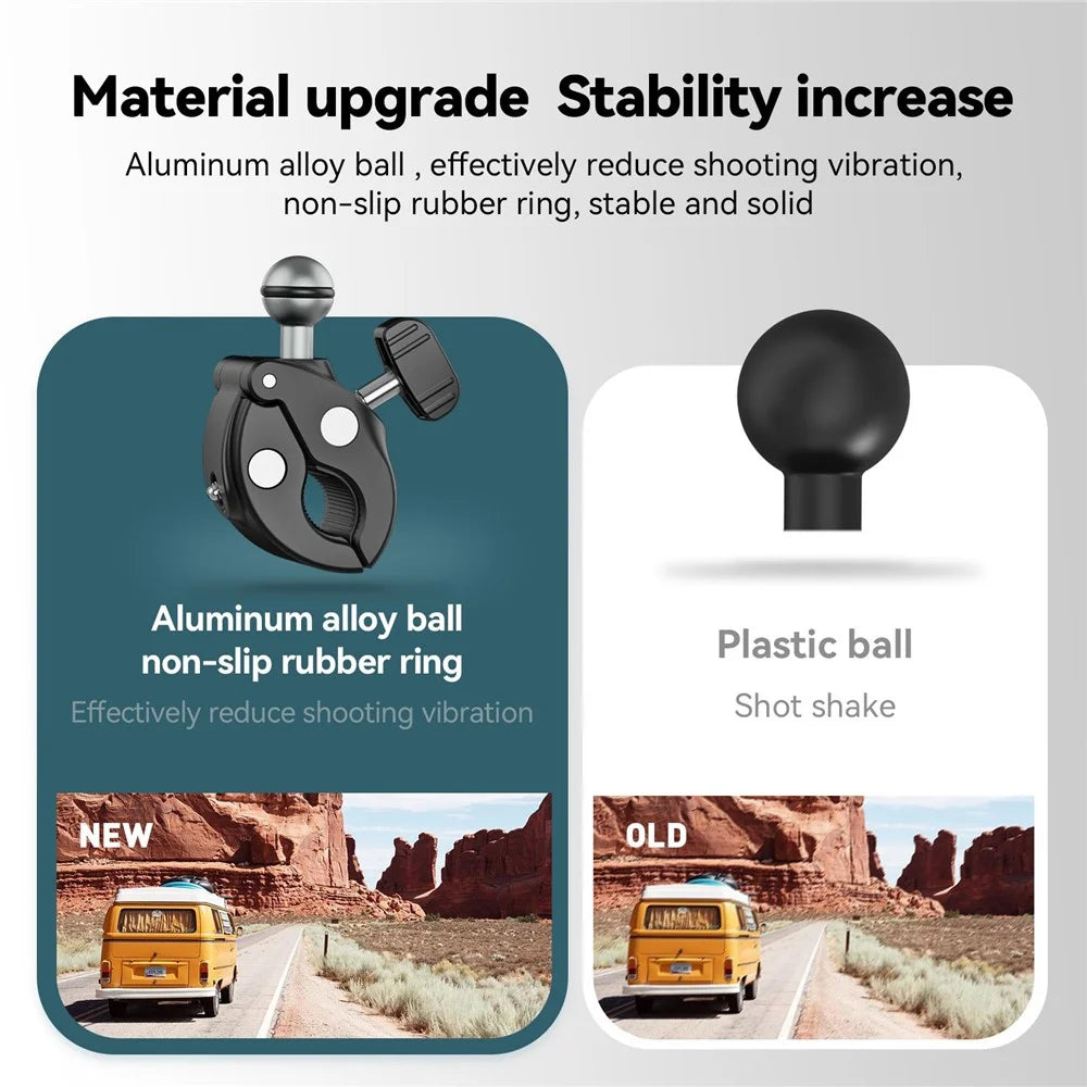 TELESIN GP-HBM-001 Motorcycle Bicycle Camera Holder Handlebar Mount Aluminum Alloy Action Camera Phone Bracket - 4