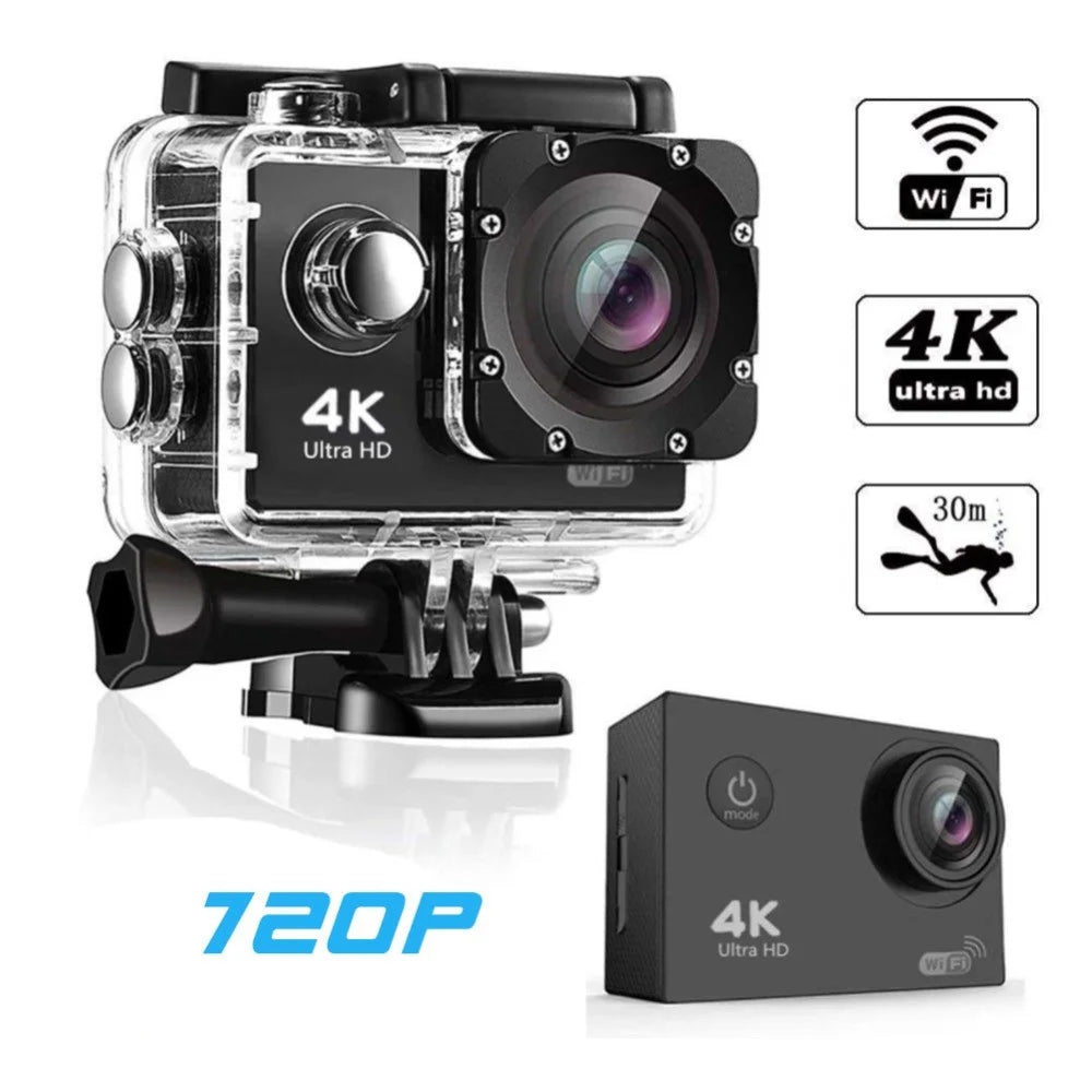SJ4000 SD3H-2 4K 30FPS WiFi Action Camera Ultra HD Extreme Sports DV Camera with Waterproof Case - Black - 3