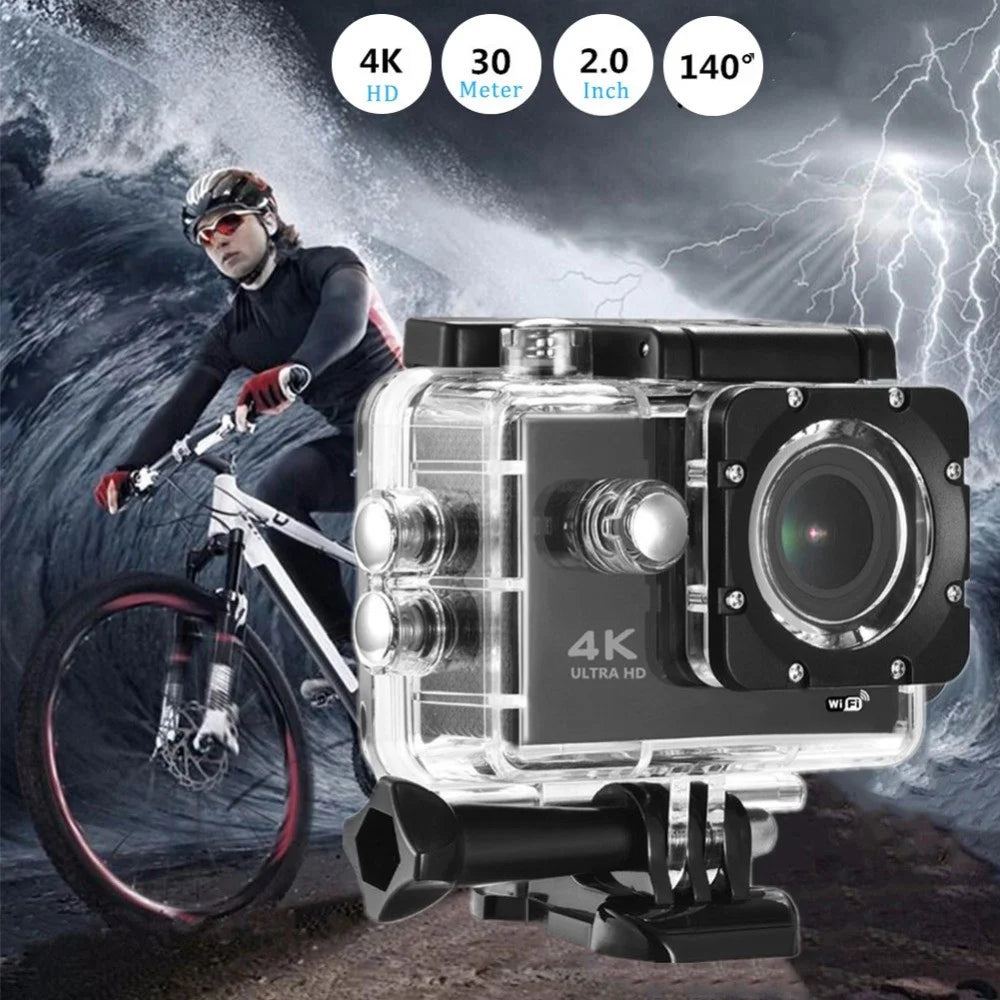 SJ4000 SD3H-2 4K 30FPS WiFi Action Camera Ultra HD Extreme Sports DV Camera with Waterproof Case - Black - 5