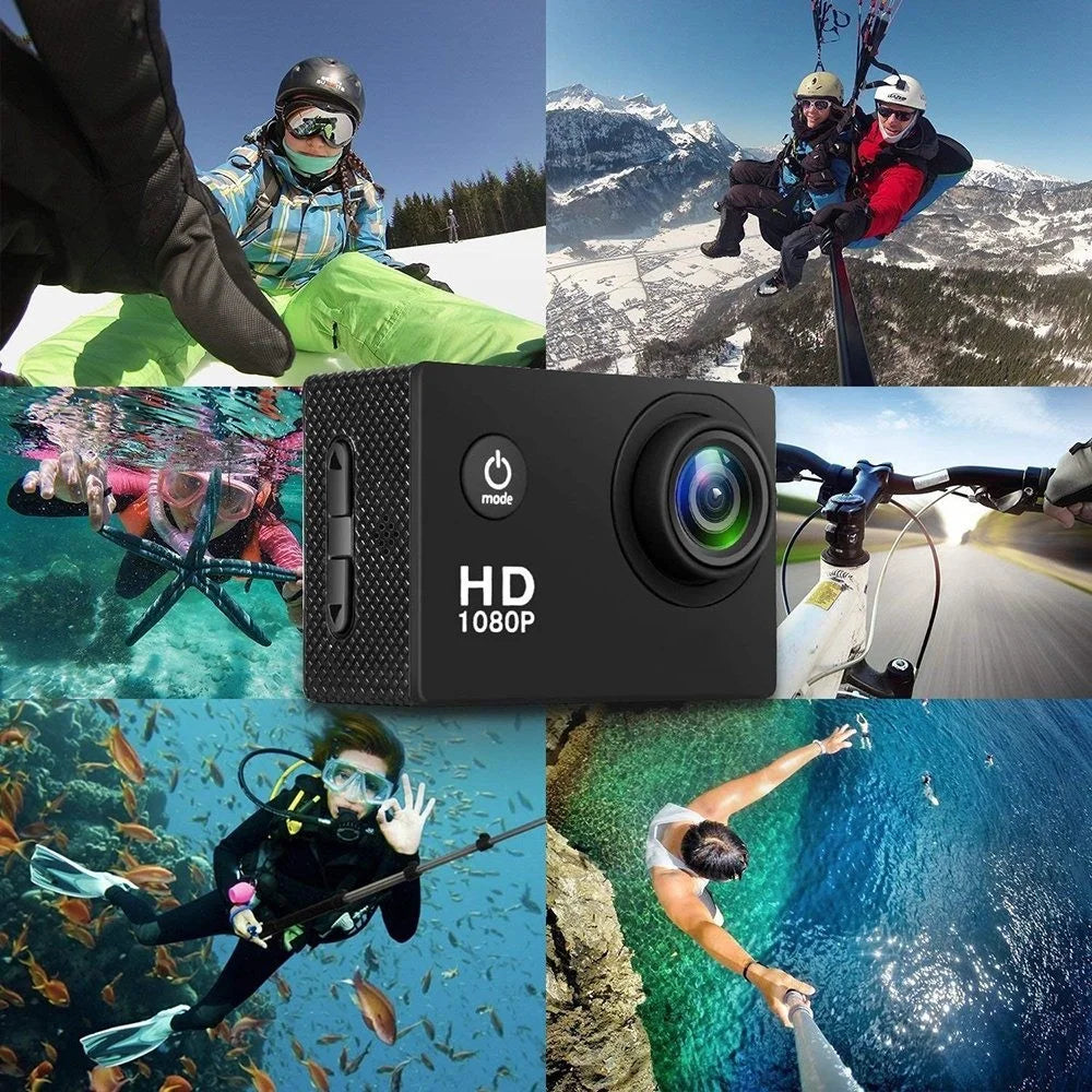 X6000-11 Mini Action Camera 2.0" LCD Screen 1080P Camera Multifunctional Waterproof Riding Recorder for Outdoor Photography - Black - 5