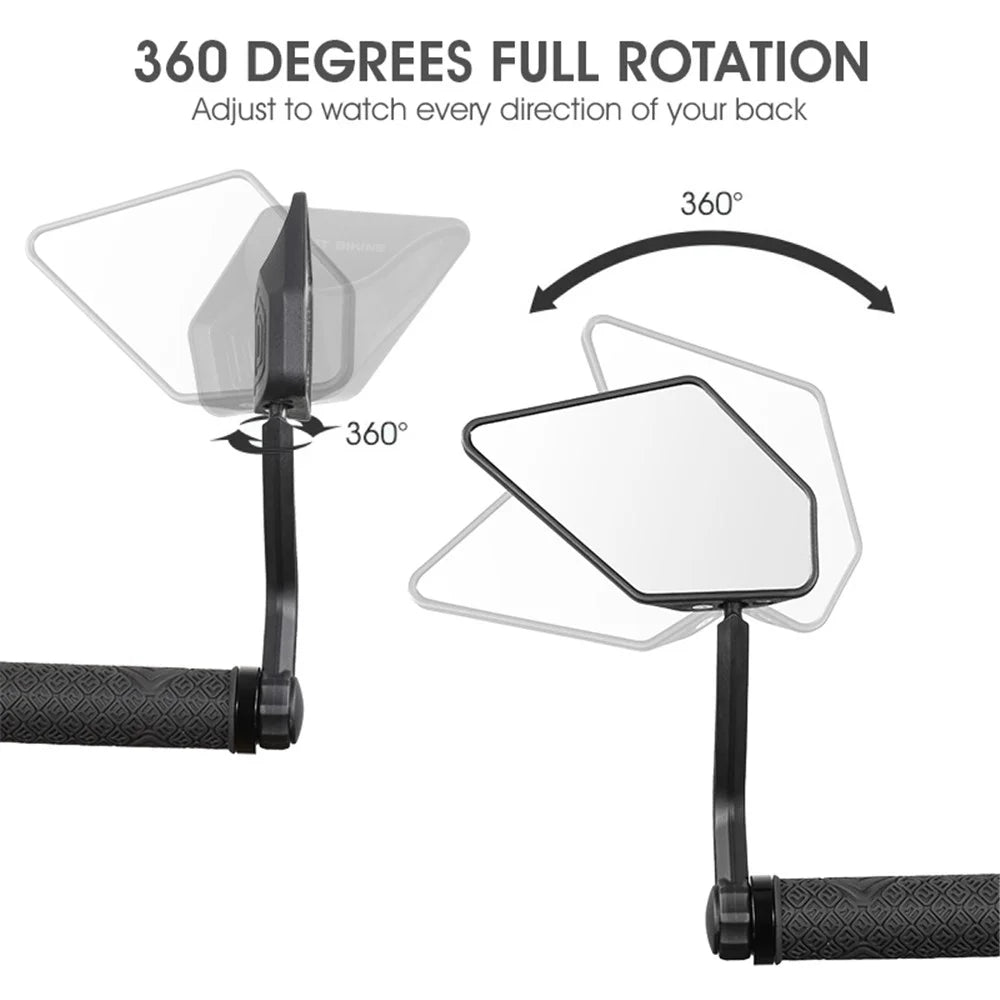 WEST BIKING YP07200240 1Pc HD 360 Degree Rotate Handlebar Rearview Mirror Bicycle Rear View Mirror - Left - 3