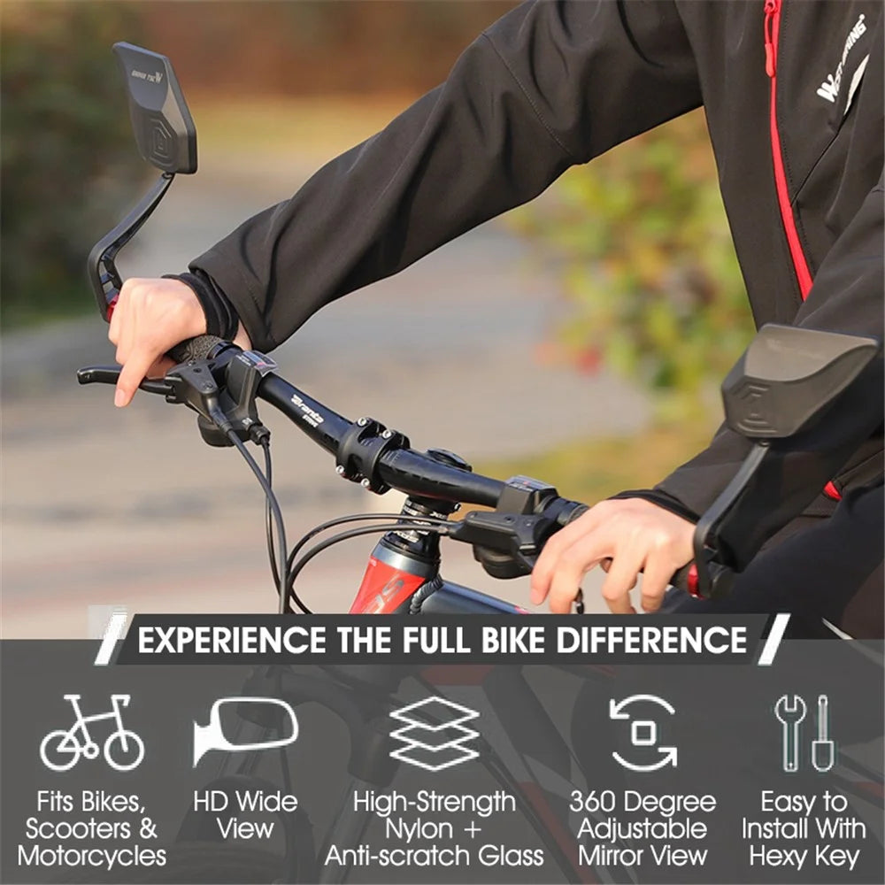 WEST BIKING YP07200240 1Pc HD 360 Degree Rotate Handlebar Rearview Mirror Bicycle Rear View Mirror - Left - 5