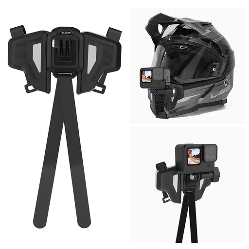 TELESIN GP-HBM-MT2-YH Motorcycle Helmet Chin Strap Shockproof Sports Camera Mount for Cycling Shooting Photography - 1