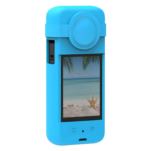 OX3-GJT-BK Silicone Protective Case for Insta360 One X3 Soft Sleeve Panoramic Camera Dustproof Shell - Blue - 1