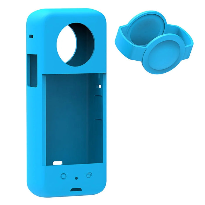 OX3-GJT-BK Silicone Protective Case for Insta360 One X3 Soft Sleeve Panoramic Camera Dustproof Shell - Blue - 2