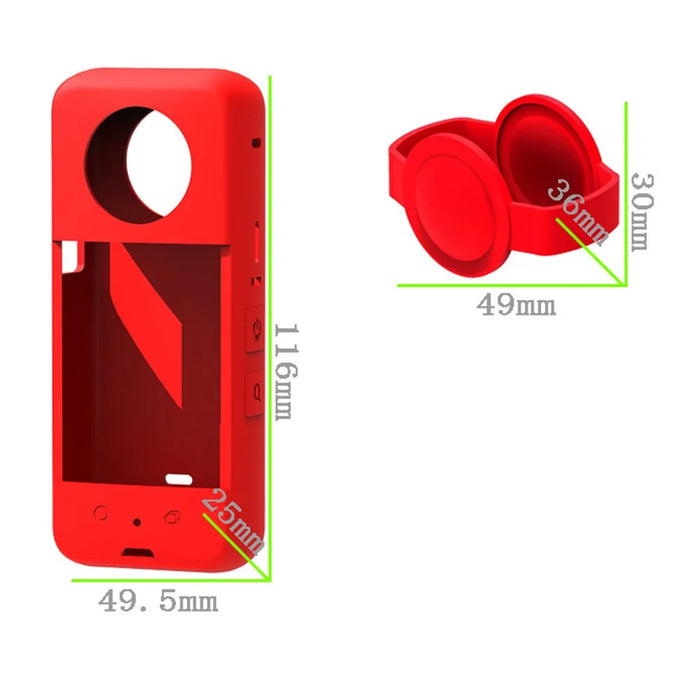 OX3-GJT-BK Silicone Protective Case for Insta360 One X3 Soft Sleeve Panoramic Camera Dustproof Shell - Blue - 7