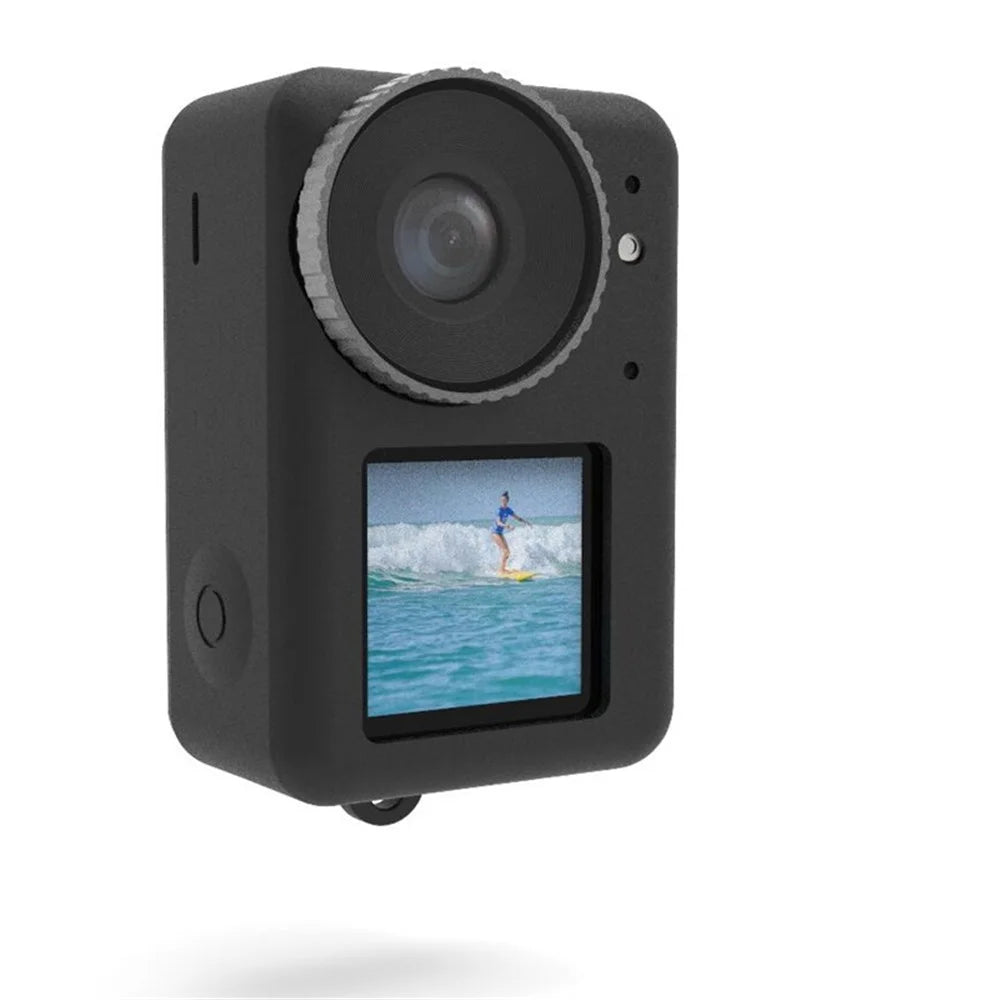 For DJI Osmo Action3 Silicone Case Camera Anti-drop Protective Sleeve with Lens Cover - Black - 7
