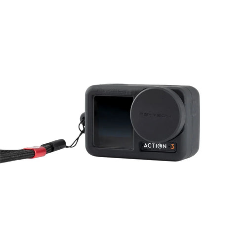 PGYTECH P-32C-030 For DJI Osmo Action 3 Camera Protective Case Soft Silicone Sleeve with Lens Cover and Lanyard - 1