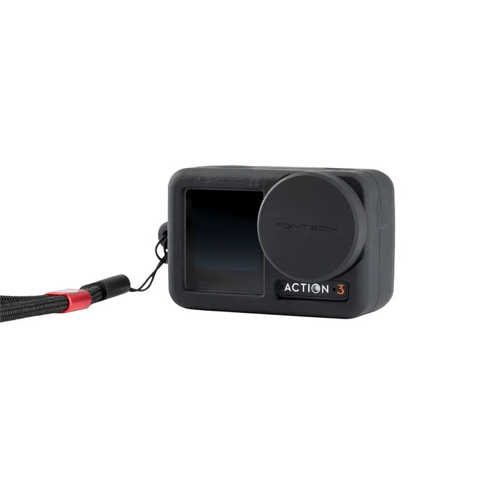 PGYTECH P-32C-030 For DJI Osmo Action 3 Camera Protective Case Soft Silicone Sleeve with Lens Cover and Lanyard - 1