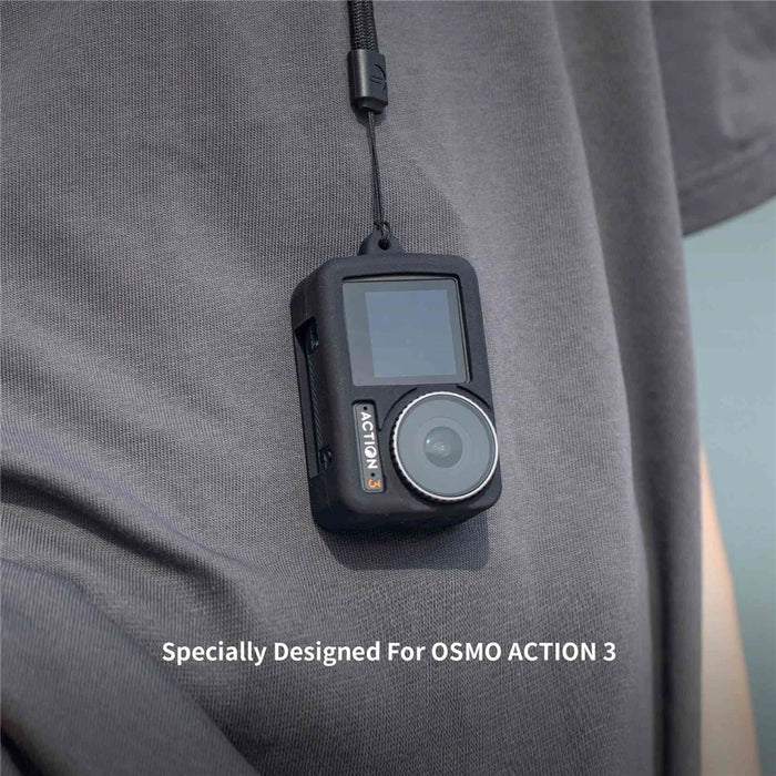 PGYTECH P-32C-030 For DJI Osmo Action 3 Camera Protective Case Soft Silicone Sleeve with Lens Cover and Lanyard - 3