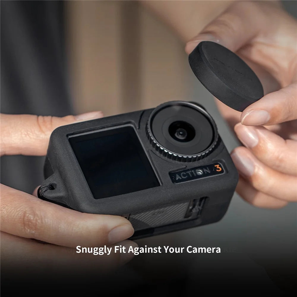 PGYTECH P-32C-030 For DJI Osmo Action 3 Camera Protective Case Soft Silicone Sleeve with Lens Cover and Lanyard - 5