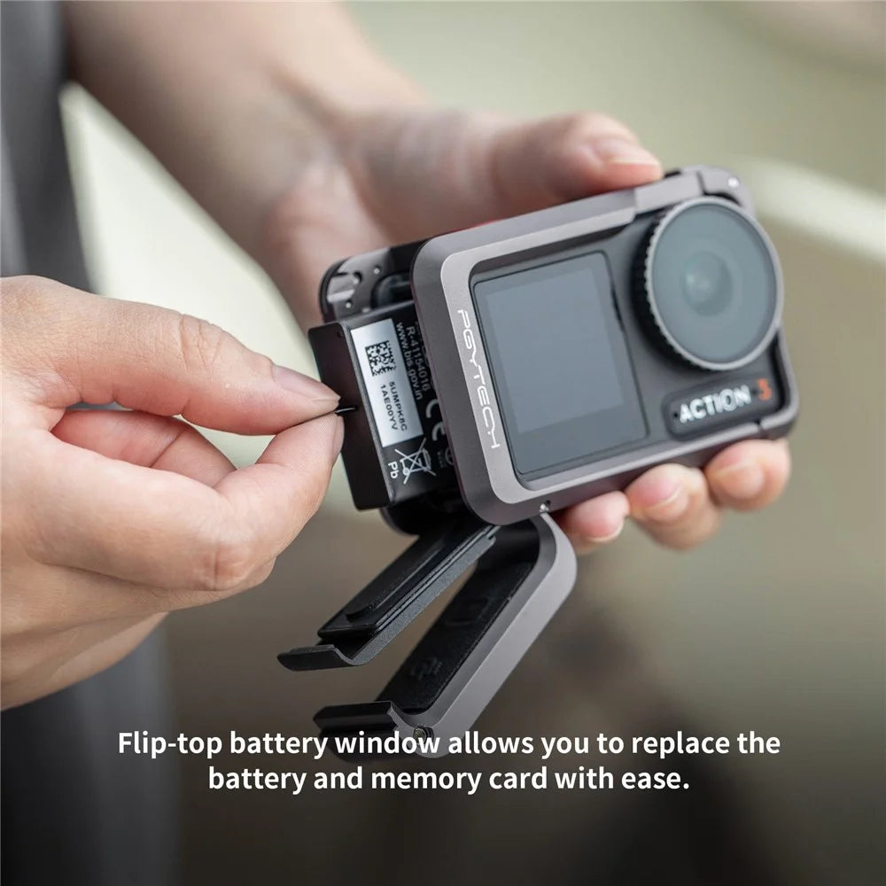 PGYTECH P-32C-020 Camera Cage for DJI OSMO Action 3 Aluminum Alloy Protective Case - 6