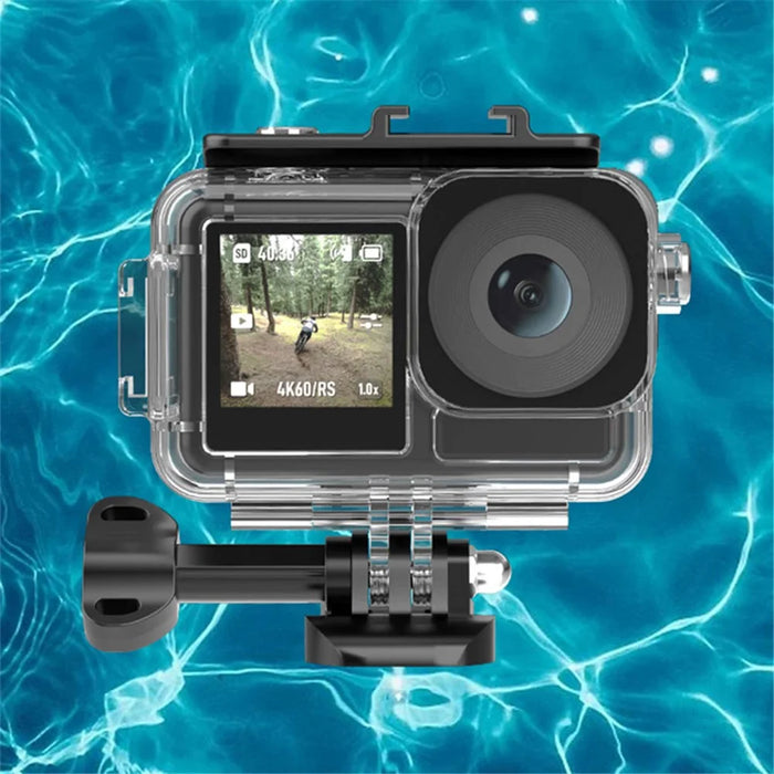 FLW389 Waterproof Case for DJI Action 3 Water Resistant Anti-Scratch Protective Case with Cold Shoe Interface for Fill Light, Dive Light, Microphone - 4
