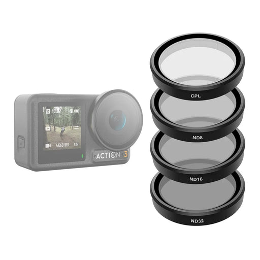 TELESIN OA-FLT-005 For DJI Osmo Action 3 Camera Lens Filters Set Optical Glass CPL + ND8 + ND16 + ND32 Filters - 1