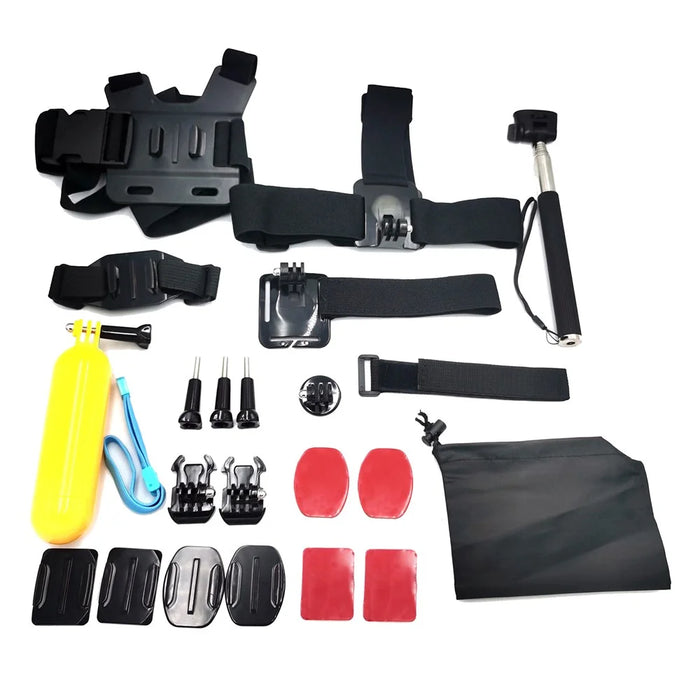 AT435+AT03 For GoPro Accessories Kit Outdoor Accessories Set with Headstrap, Chest Strap, Helmet Mount, Monopod and More - 3