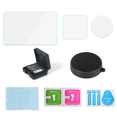 Tempered Glass Screen Protector Set for DJI Osmo Action 3 / Action 4 Sports Camera Battery Case + Lens Cover Action Camera Accessories - 1
