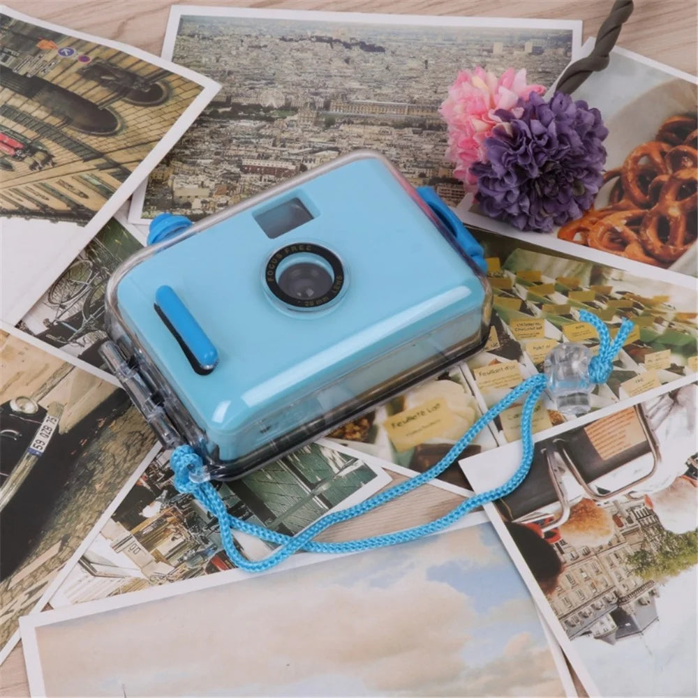 Underwater Vintage Camera Portable Mini 35mm Film Camera with Waterproof Case - Sky Blue - 2