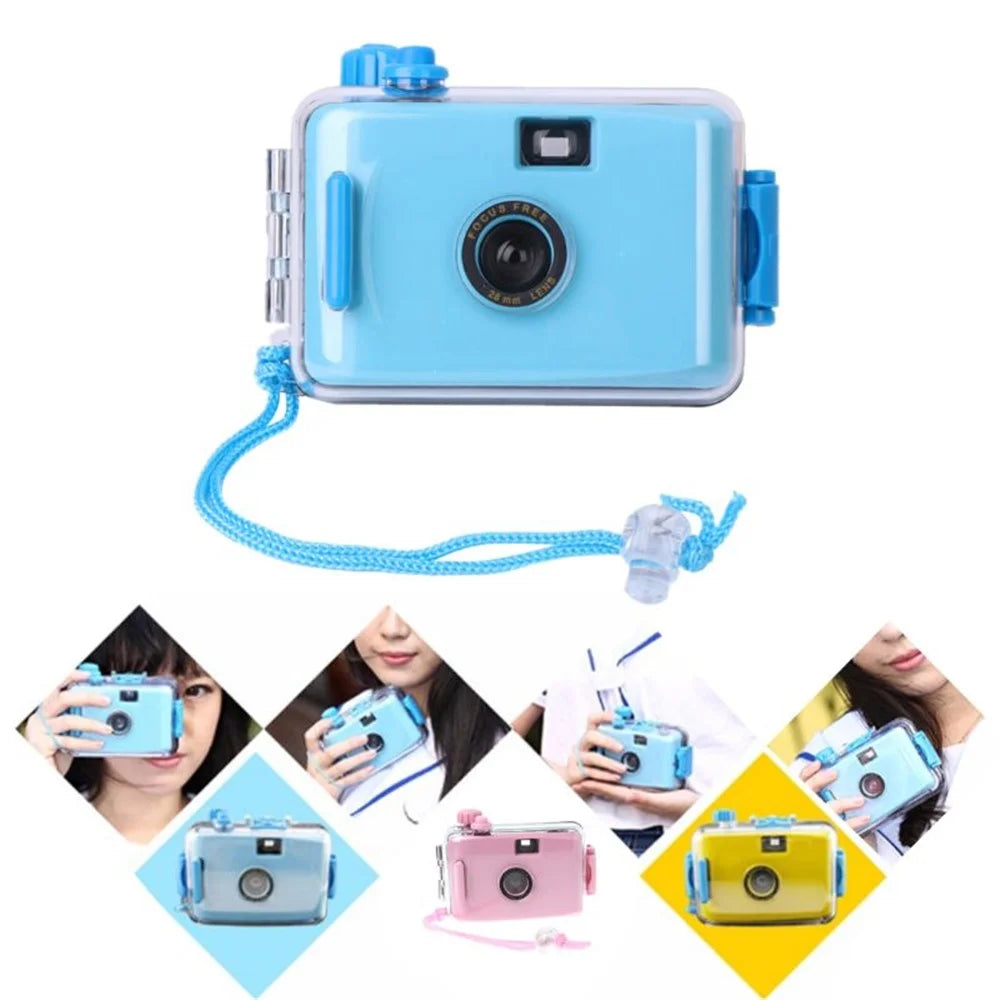 Underwater Vintage Camera Portable Mini 35mm Film Camera with Waterproof Case - Sky Blue - 3