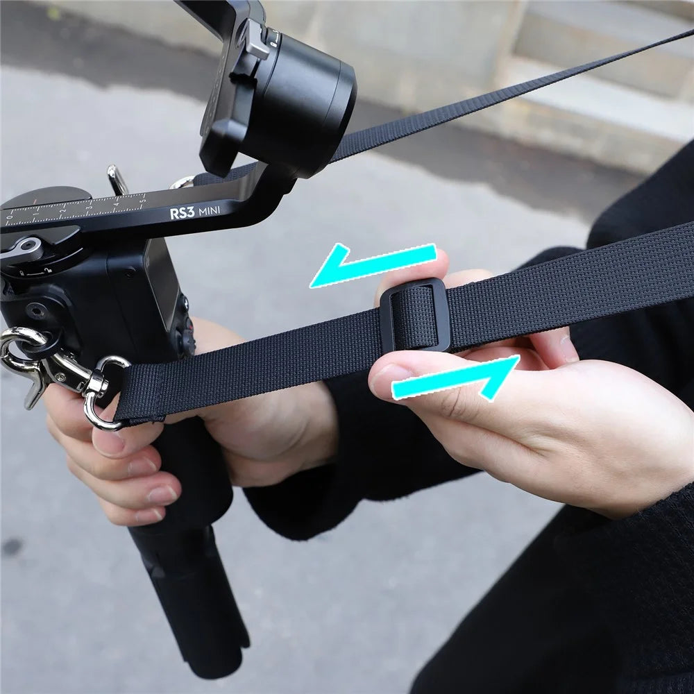 SUNNYLIFE RO-GS560 For DJI RS 3 Mini Gimbal Camera Stabilizer Dual Metal Hook+Adjustable Neck Lanyard Shoulder Strap - 3