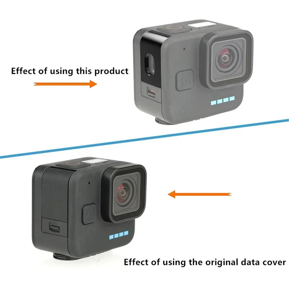 For GoPro Hero 11 Black Mini Camera Battery Cover Side Door Lid for Easy Passing Through Charging Cable - 2