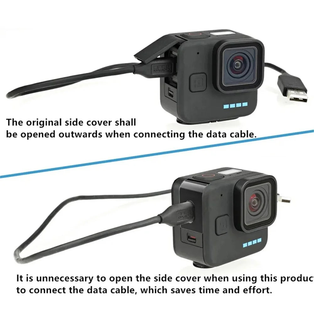For GoPro Hero 11 Black Mini Camera Battery Cover Side Door Lid for Easy Passing Through Charging Cable - 3