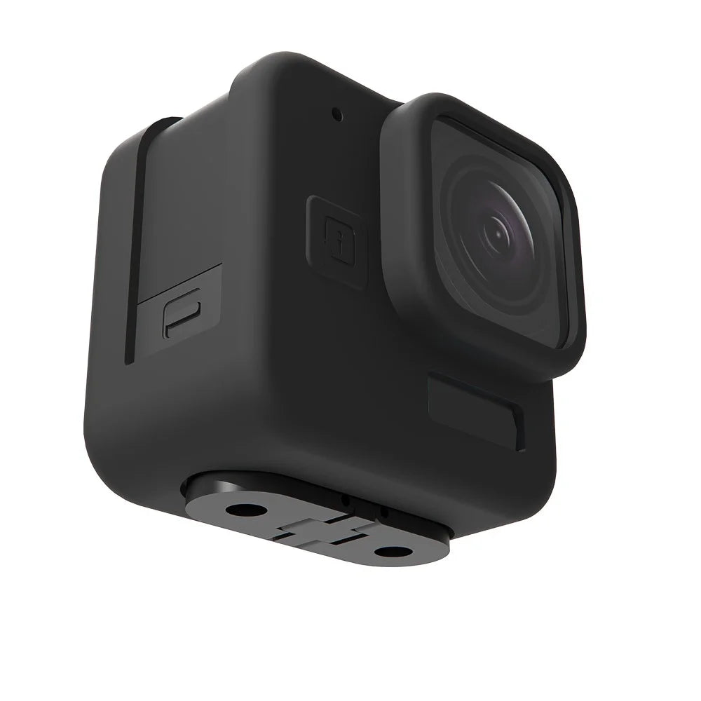 For GoPro Hero 11 Black Mini Silicone Protective Cover Action Camera Anti-collision Case with Tempered Glass Lens Film - Black - 5