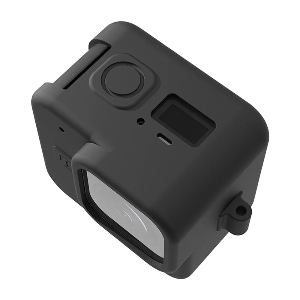 For GoPro Hero 11 Black Mini Silicone Protective Cover Action Camera Anti-collision Case with Tempered Glass Lens Film - Black - 6