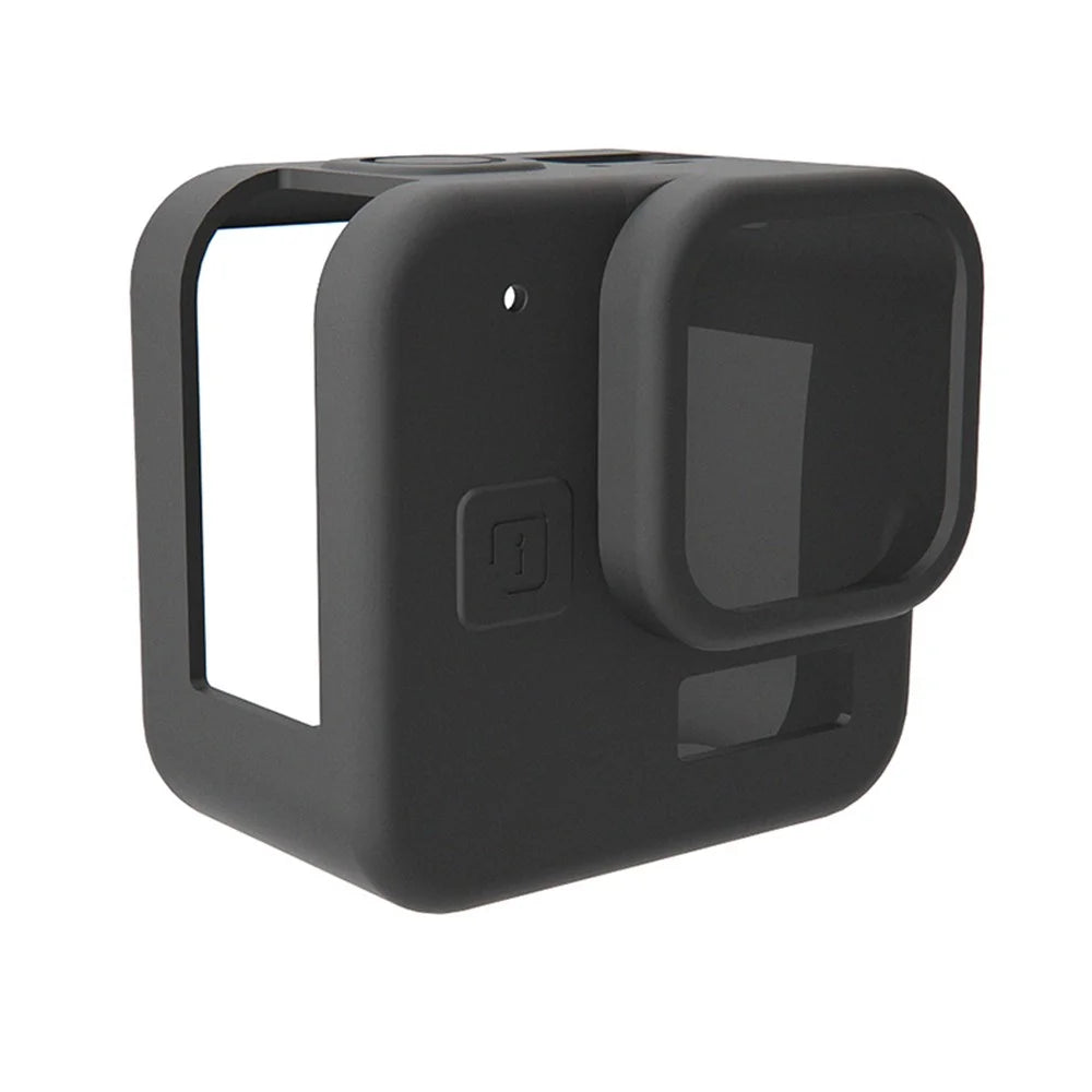 For GoPro Hero 11 Black Mini Silicone Protective Cover Action Camera Anti-collision Case with Tempered Glass Lens Film - Black - 7