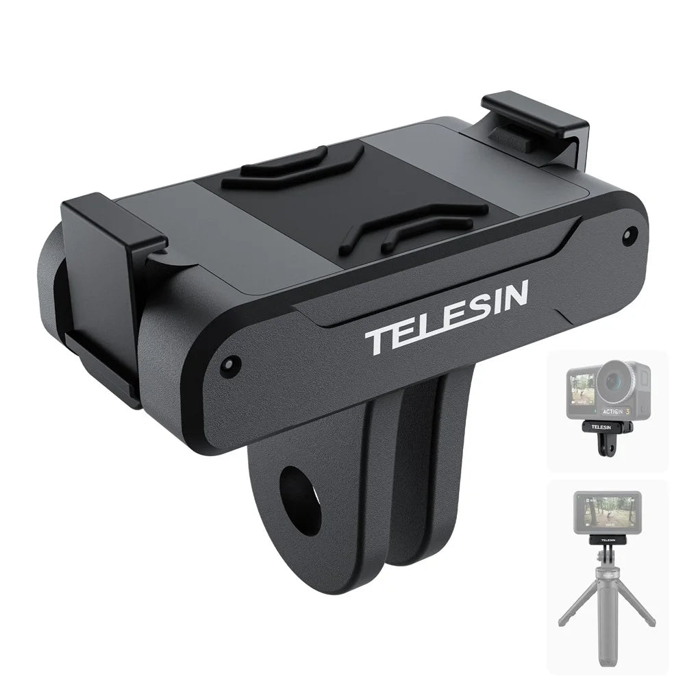 TELESIN OA-TPM-T04 For DJI Action 3 Nylon+Aluminium Alloy Magnetic Two Claw Camera Adapter - 1