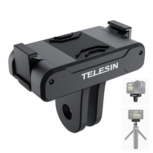 TELESIN OA-TPM-T04 For DJI Action 3 Nylon+Aluminium Alloy Magnetic Two Claw Camera Adapter - 1