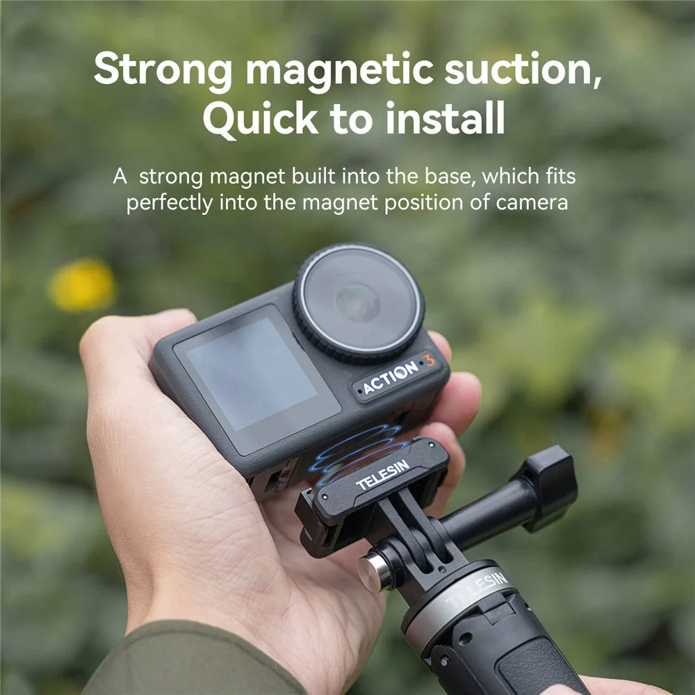 TELESIN OA-TPM-T04 For DJI Action 3 Nylon+Aluminium Alloy Magnetic Two Claw Camera Adapter - 4