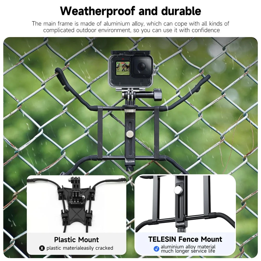 TELESIN TE-FM-001 Aluminum Alloy Action Camera Hanging Net Bracket with Phone Clip - 6