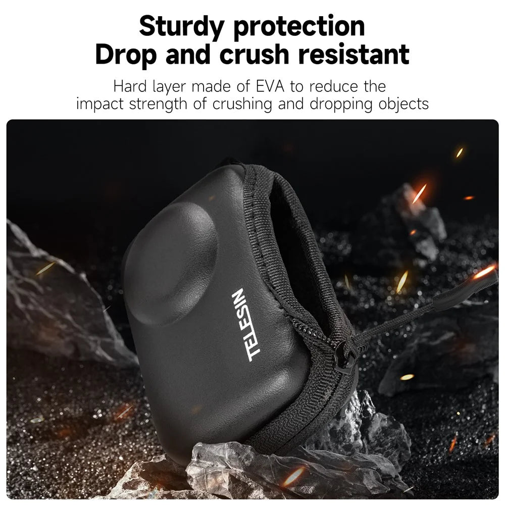 TELESIN OA-BAG-002 For DJI Osmo Action3 PU Leather+EVA Storage Protection Bag with Half Open Zip - 5
