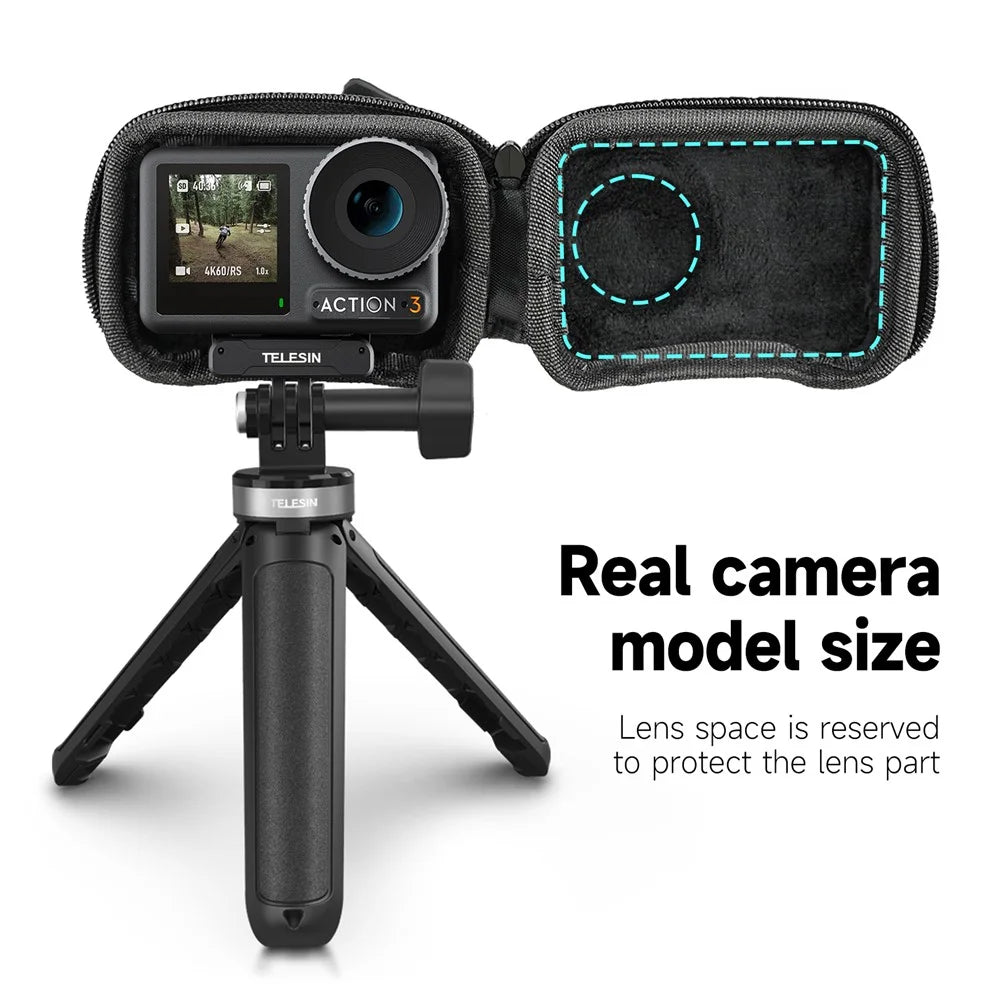 TELESIN OA-BAG-002 For DJI Osmo Action3 PU Leather+EVA Storage Protection Bag with Half Open Zip - 6