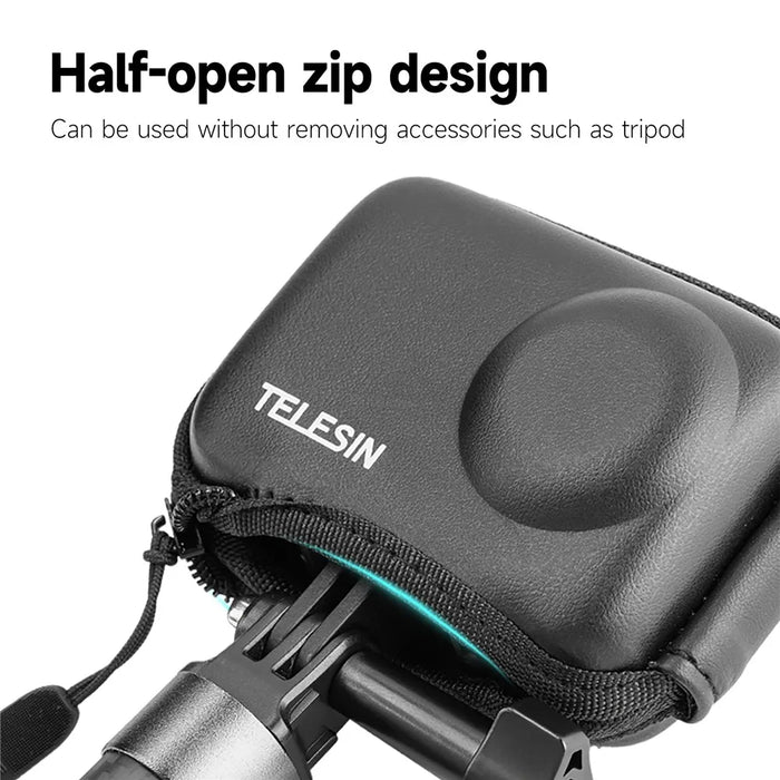 TELESIN OA-BAG-002 For DJI Osmo Action3 PU Leather+EVA Storage Protection Bag with Half Open Zip - 7