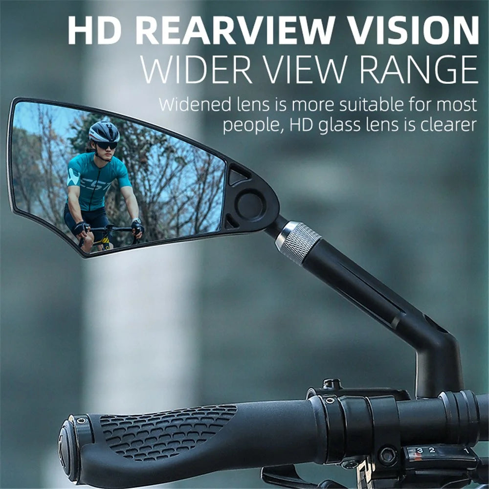 WEST BIKING YP0720045 Bicycle Anti-Dazzle Rearview Mirror Retractable Explosion-Proof HD Rear View Mirror for Bike, MTB - Left - 4