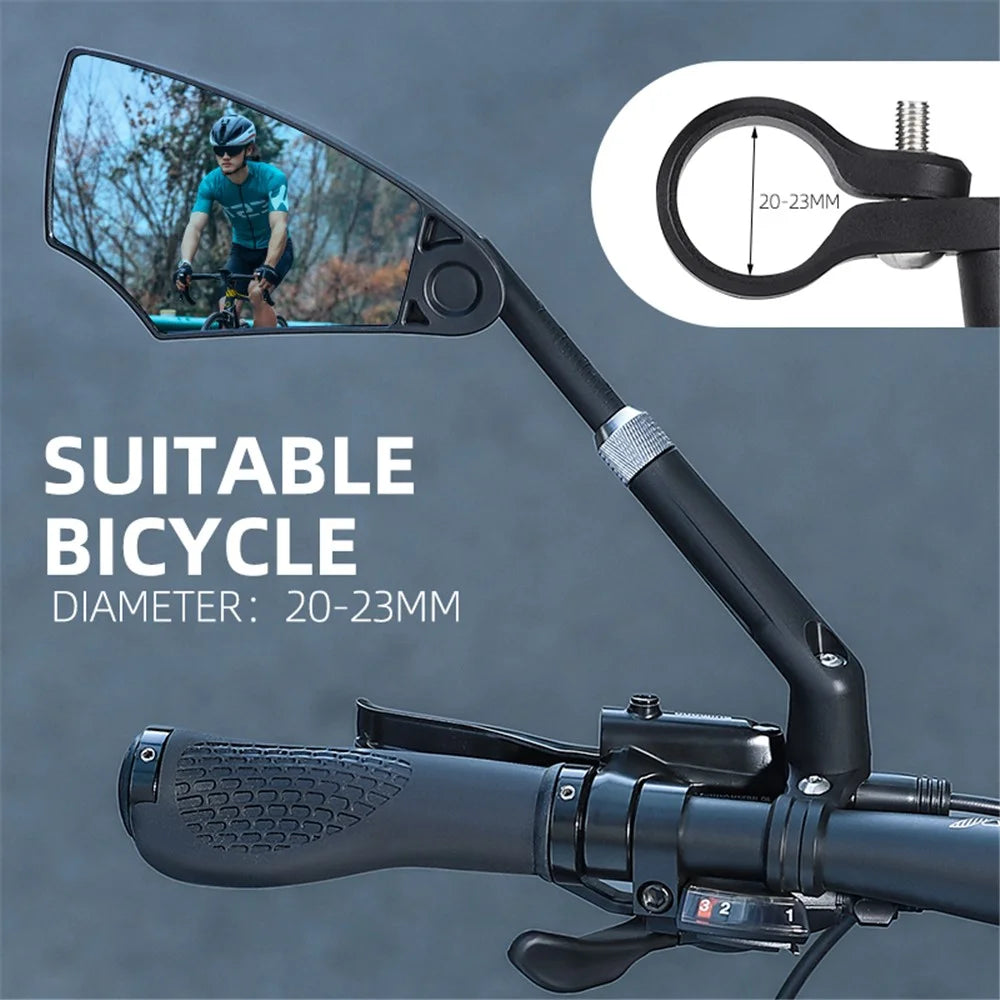 WEST BIKING YP0720045 Bicycle Anti-Dazzle Rearview Mirror Retractable Explosion-Proof HD Rear View Mirror for Bike, MTB - Left - 7