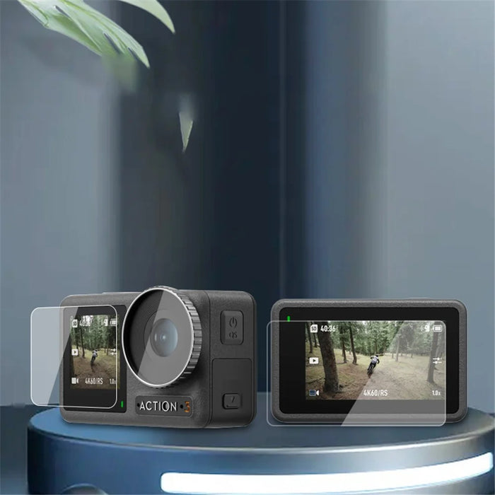 For DJI Osmo Action 3 / Action 4 Sports Camera Lens Cover Tempered Glass Screen Protector Set - 4