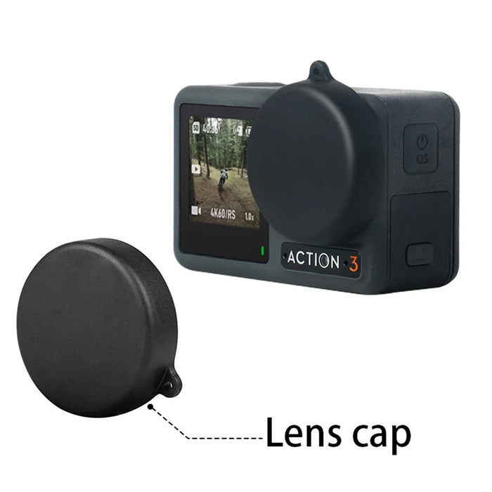 For DJI Osmo Action 3 / Action 4 Battery Storage Box Lens Cover Tempered Glass Screen Protector Set - 3