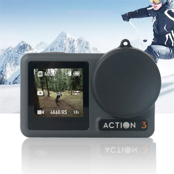 For DJI Osmo Action 3 / Action 4 Battery Storage Box Lens Cover Tempered Glass Screen Protector Set - 7