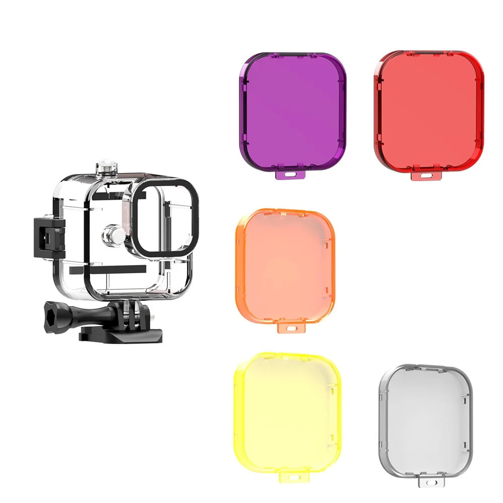 Lens Protective Cap Waterproof Case for GoPro Hero 11 Black Mini Action Camera , Anti-scratch PC Lens Cover - Purple - 3