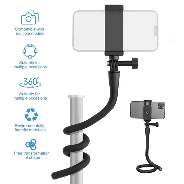 TELESIN TE-FM-003 Flexible Shooting Bracket Phone Action Camera Holder Vlogging Selfie Stick Stand - 2
